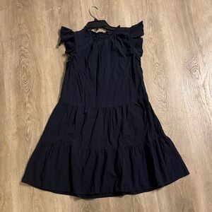 Ann Taylor- Black Ruffle Sleeve Dress- size small